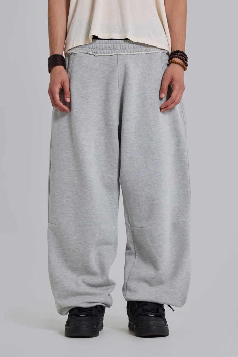 Grey Marl Cuffed Baggy Monster Joggers