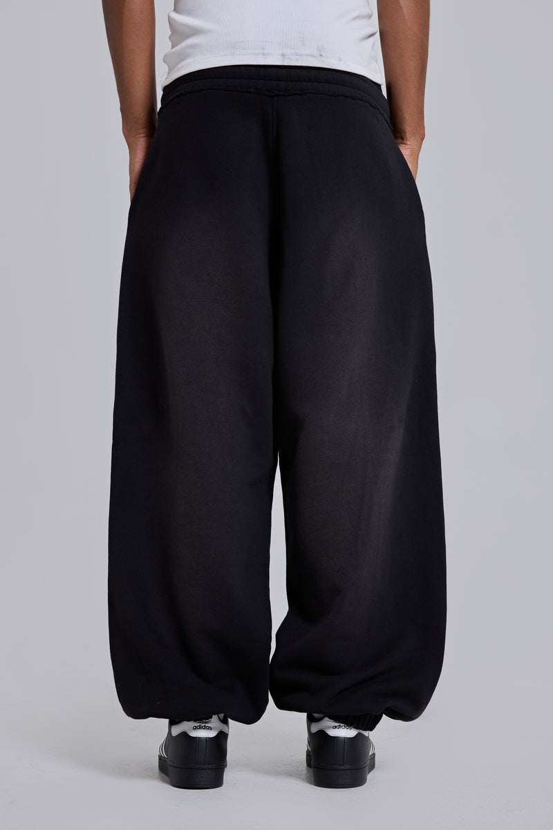 Black Baggy Cuffed Monster Joggers