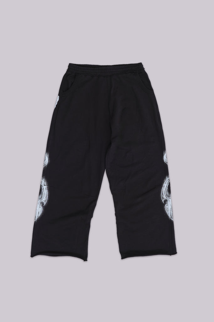 Black Gothic Print Baggy Monster Joggers