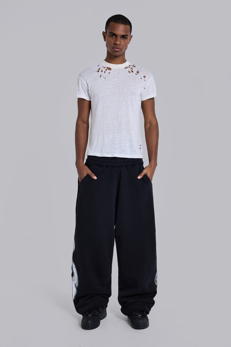 Black Gothic Print Baggy Monster Joggers