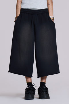 Monster 3/4 Washed Black Shorts - XXS / Black