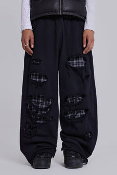 Check Layered Monster Joggers - M / Black