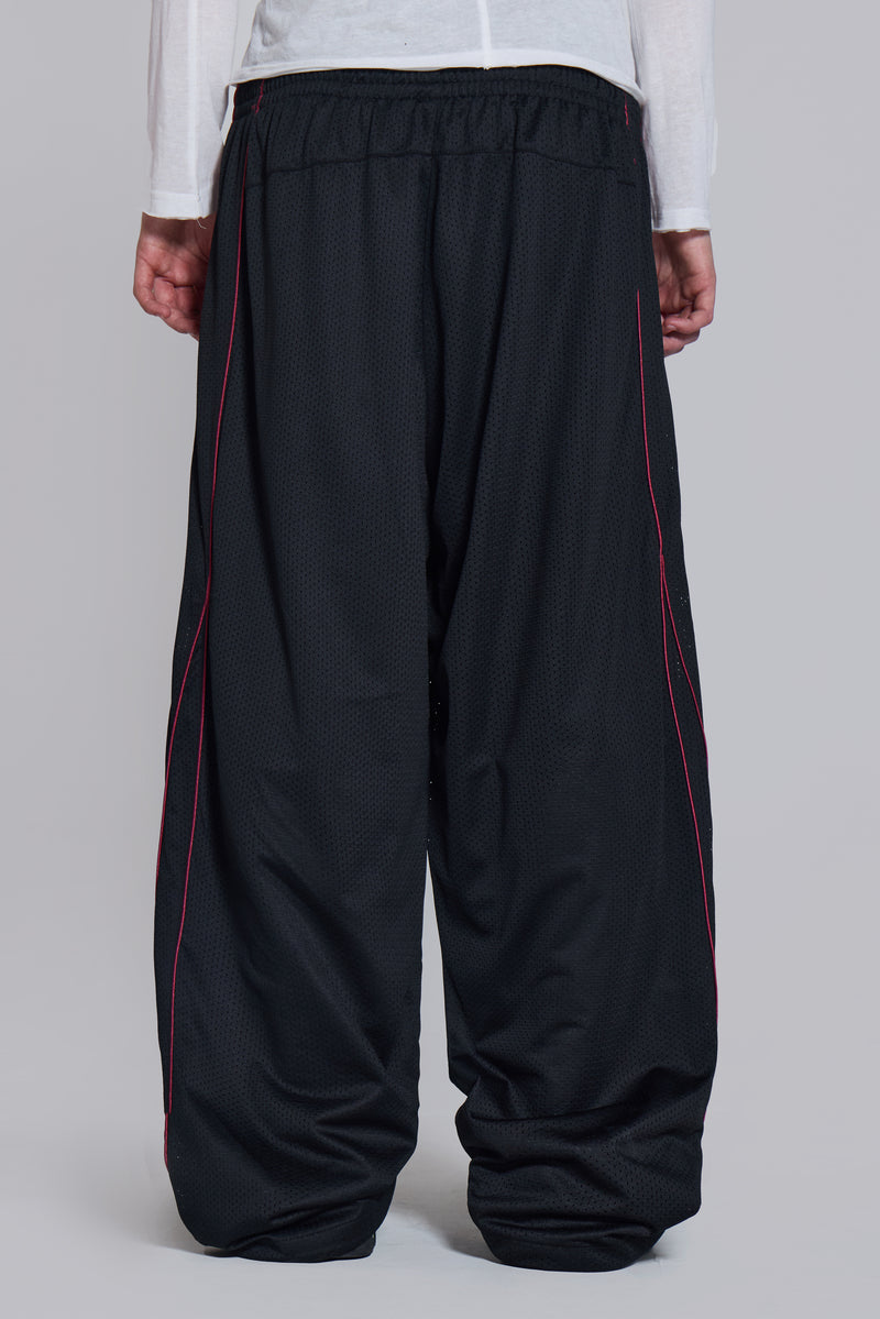Black Mesh Vapor Tracksuit Bottoms