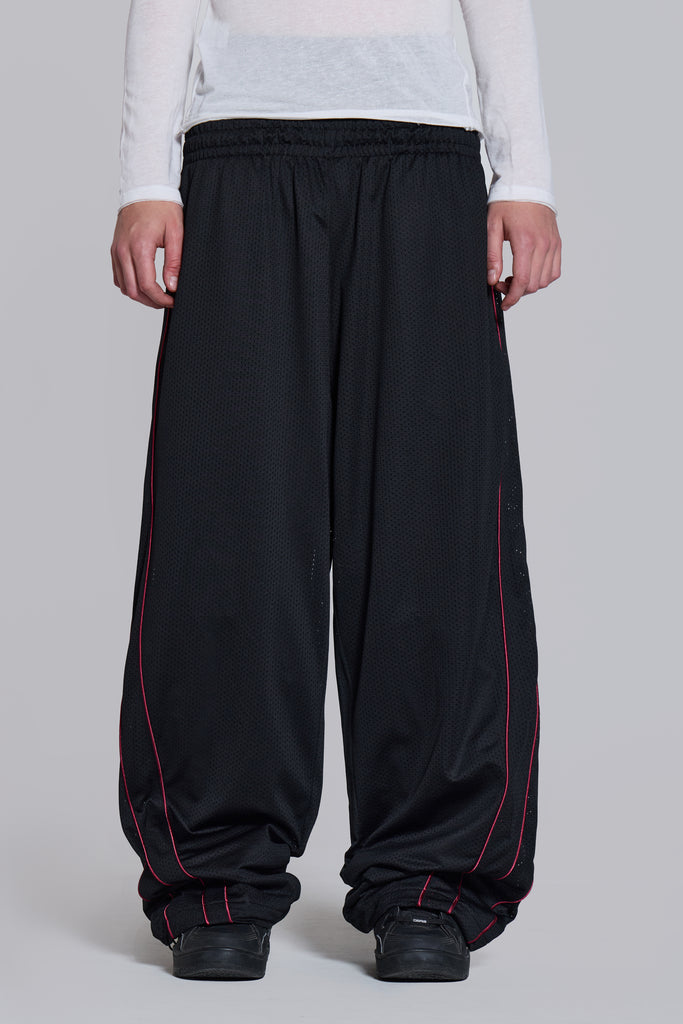 Black Mesh Vapor Tracksuit Bottoms