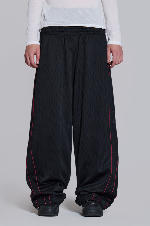 Black Mesh Vapor Tracksuit Bottoms