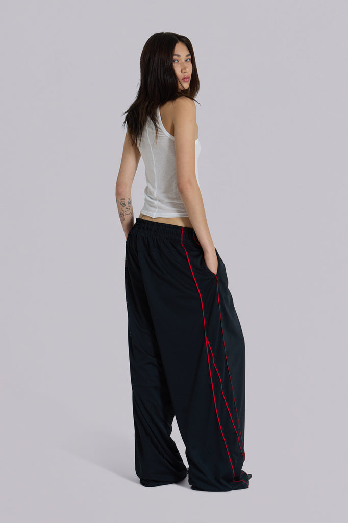 Black Mesh Vapor Tracksuit Bottoms
