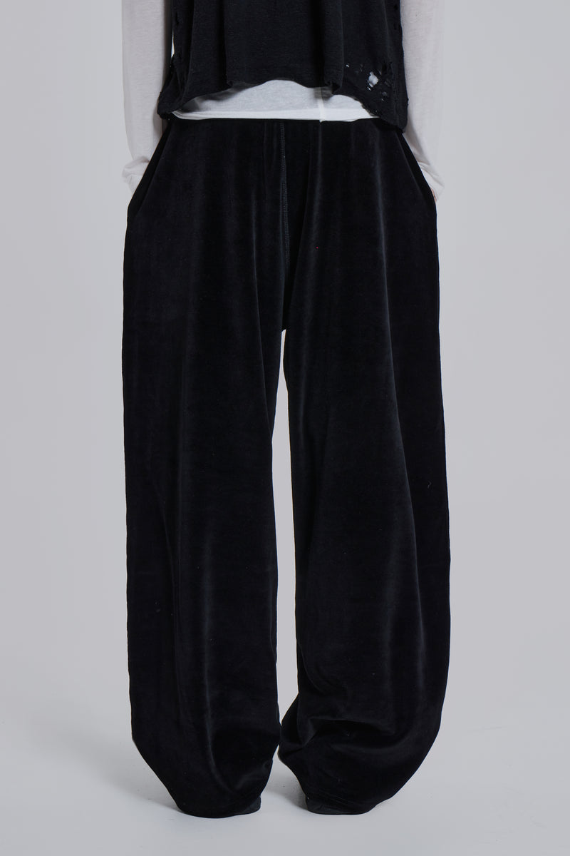 Denim Wash Velour Monster Jogger