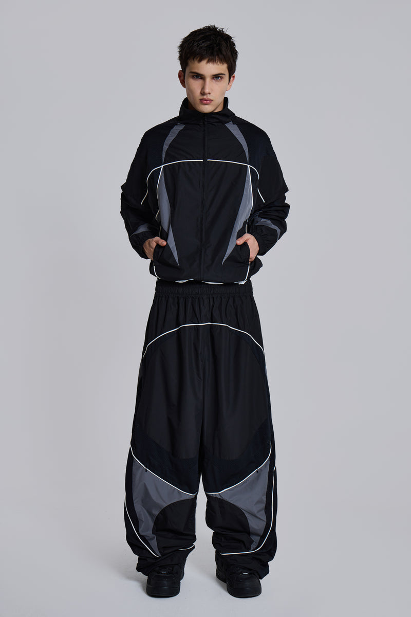 Black Panelled Vapor Joggers