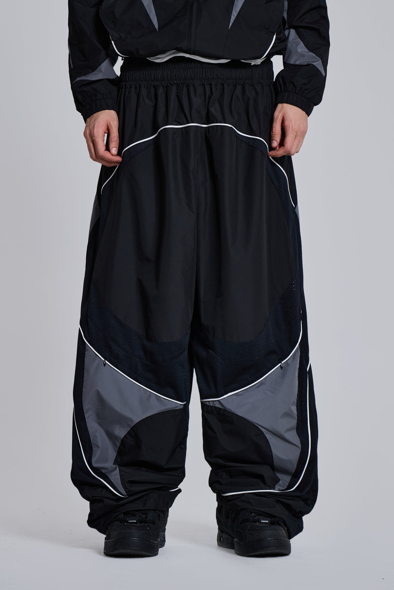 Black Panelled Vapor Joggers