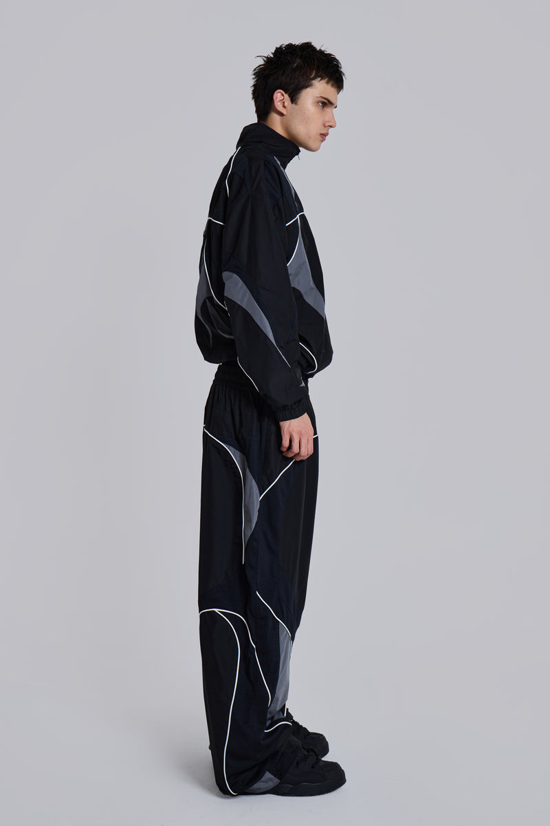 Black Panelled Vapor Joggers
