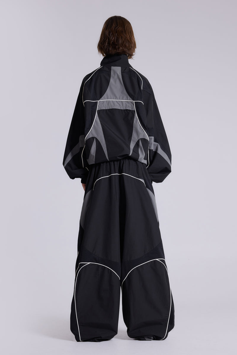 Black Panelled Vapor Jacket