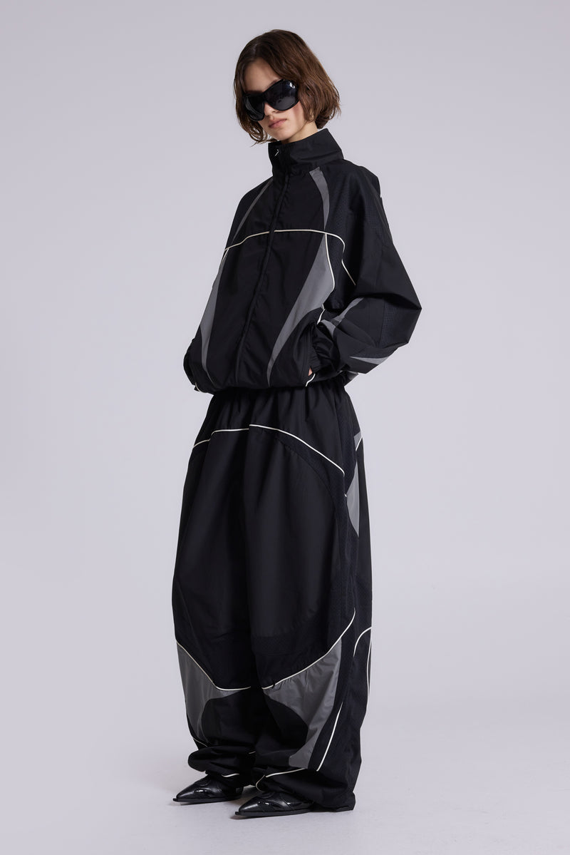 Black Panelled Vapor Joggers