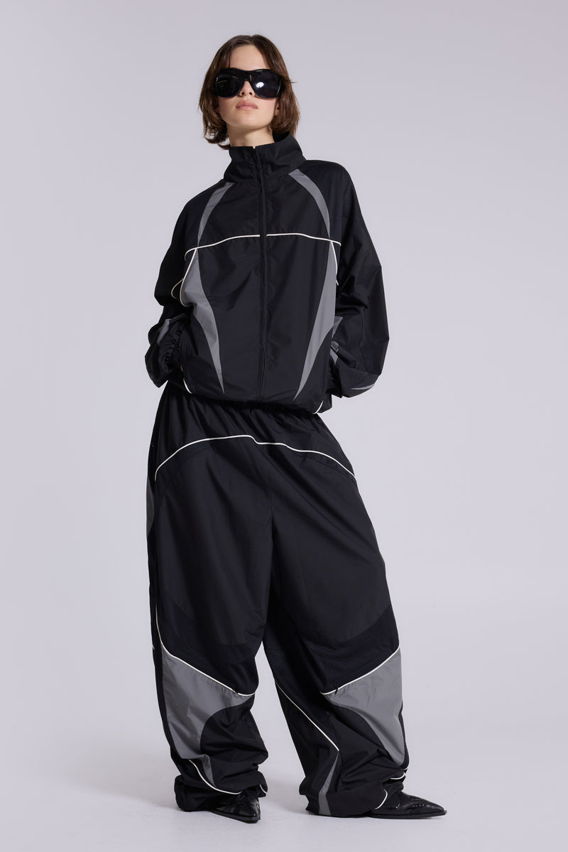 Black Panelled Vapor Jacket
