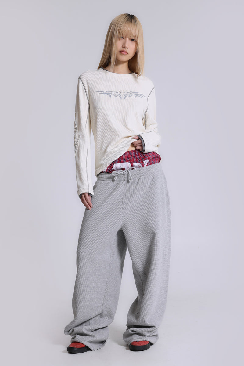 Grey Marl Waffle Monster Joggers