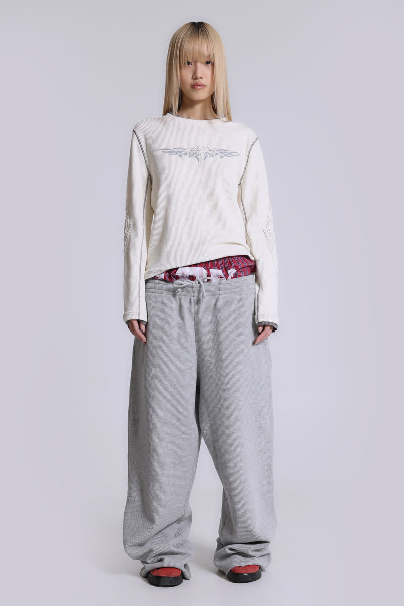 Grey Marl Waffle Monster Joggers