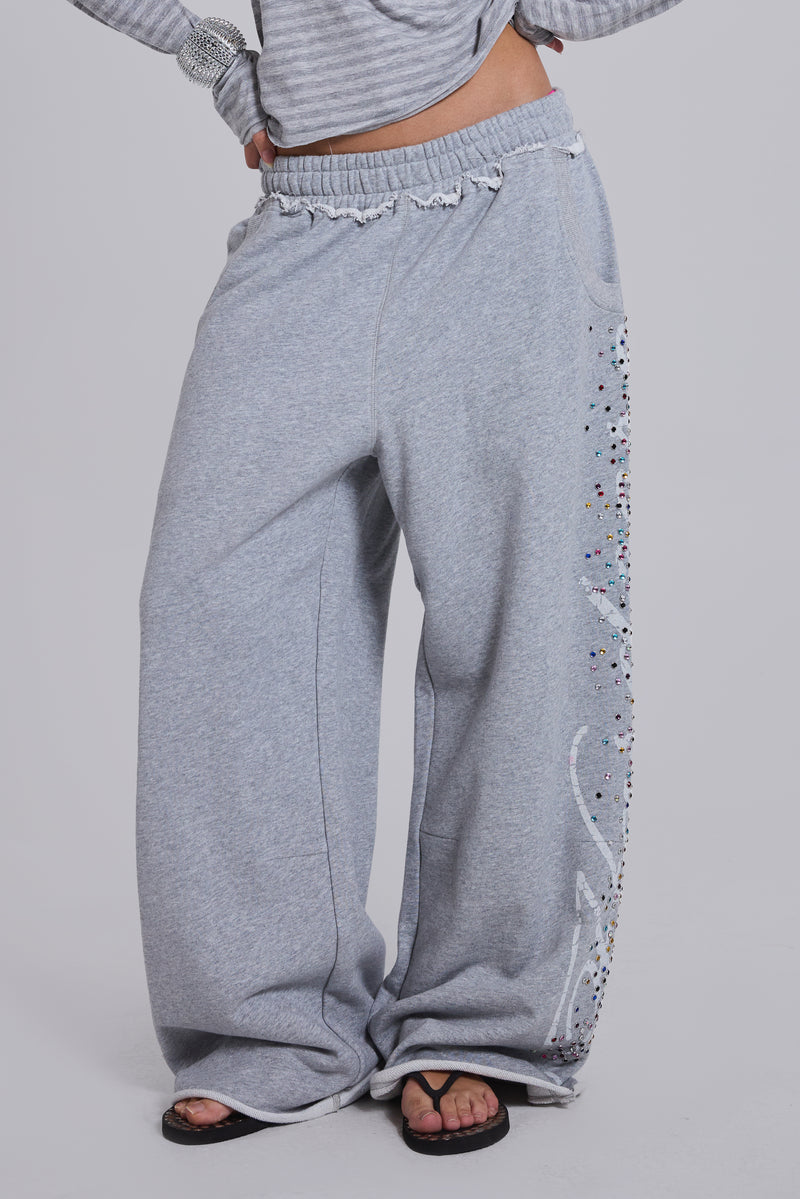 Grey Marl Hardcore Jewel Monster Joggers