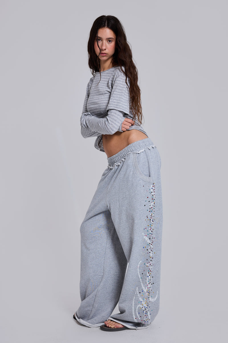 Grey Marl Hardcore Jewel Monster Joggers