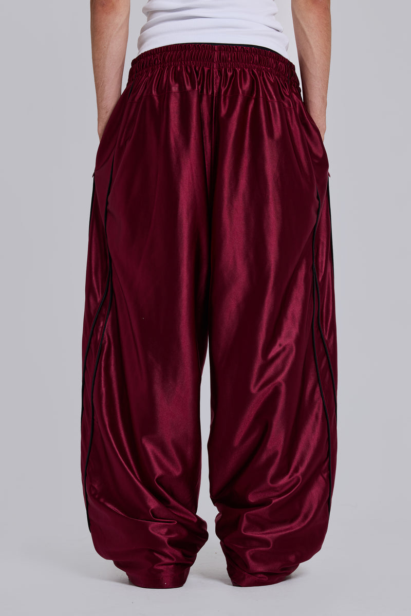 Burgundy Metallic Vapor Joggers