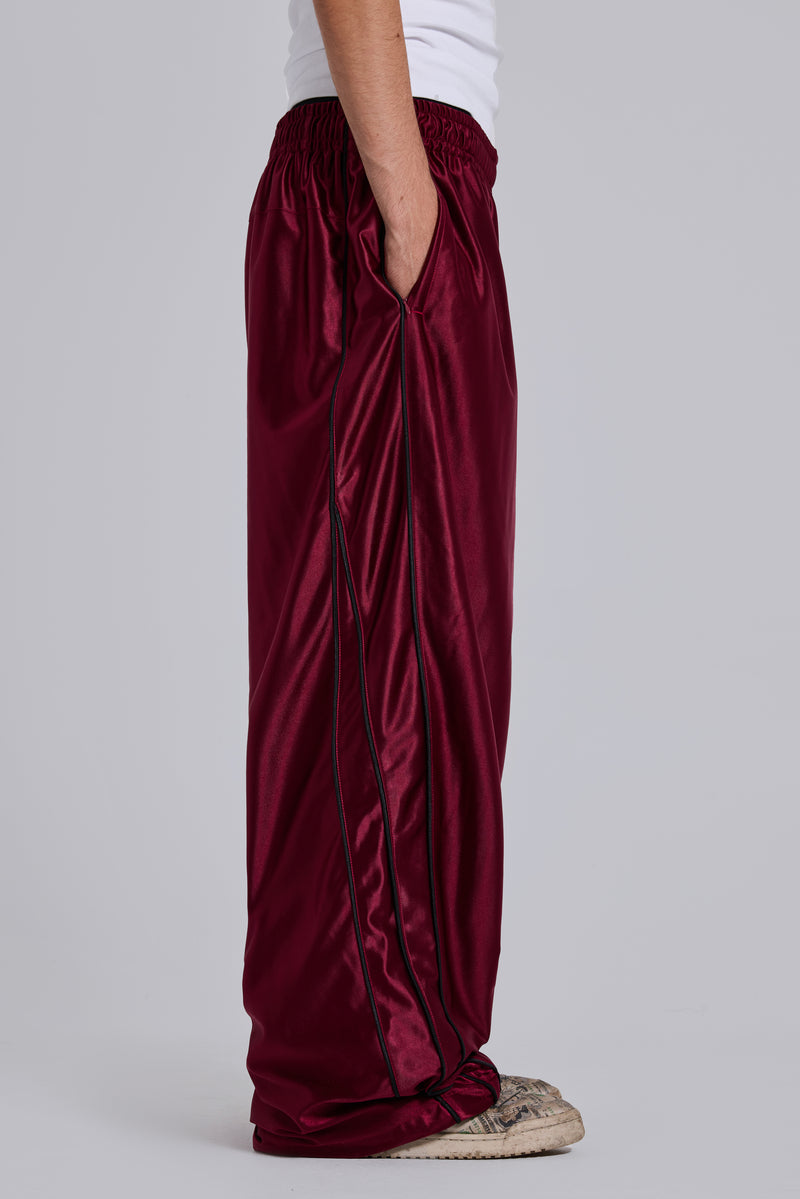 Burgundy Metallic Vapor Joggers