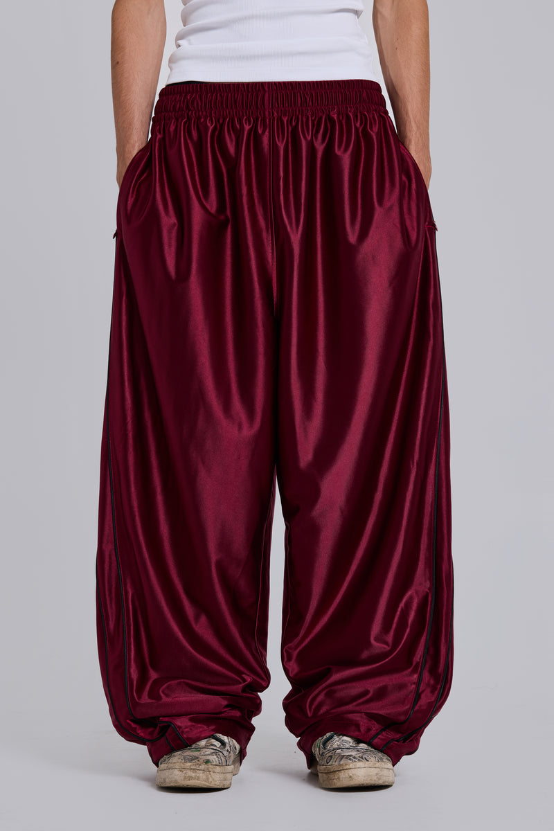 Burgundy Metallic Vapor Joggers