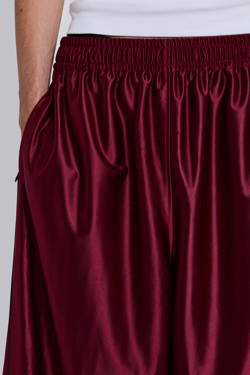 Burgundy Metallic Vapor Joggers