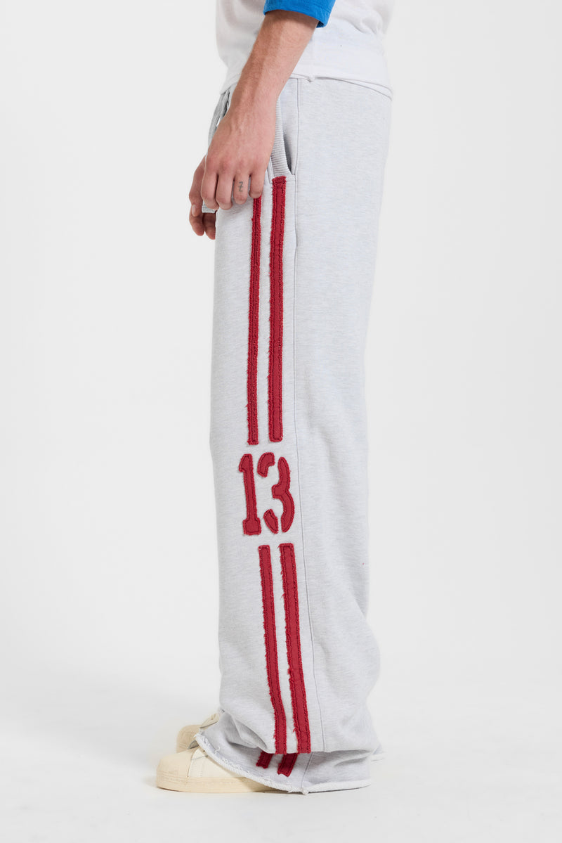 13 Stripe Straight Jogger in Grey Marl – view 2