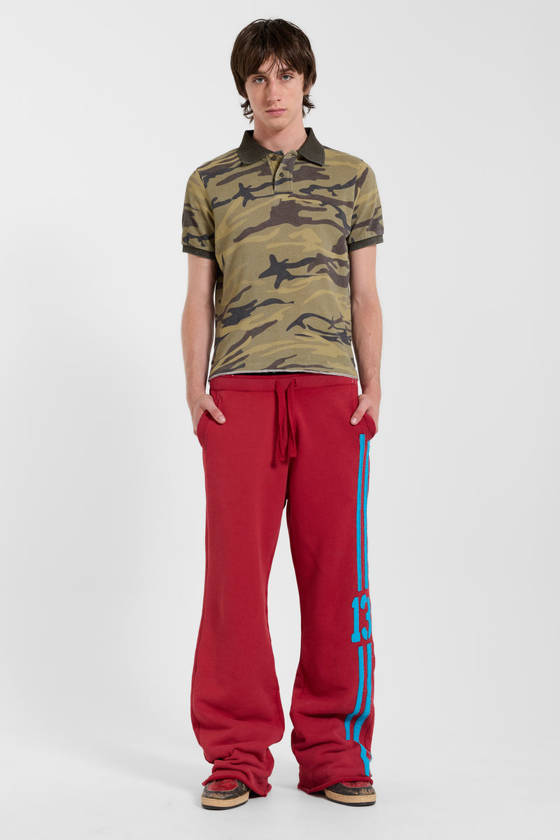 13 Stripe Straight Jogger in Red