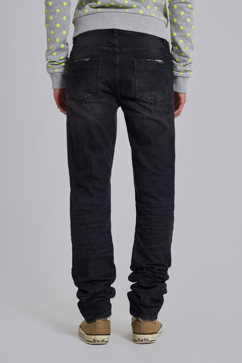Washed Black Drain Jeans