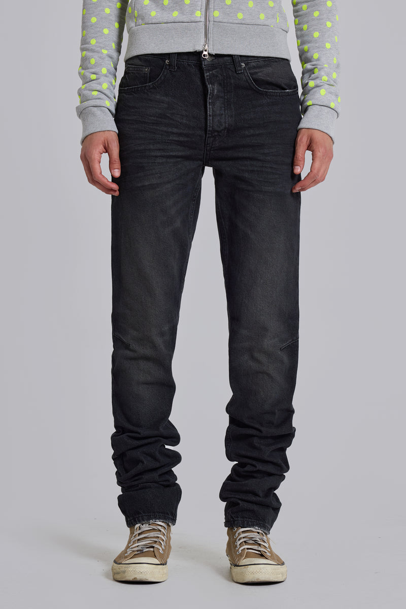 Washed Black Drain Jeans