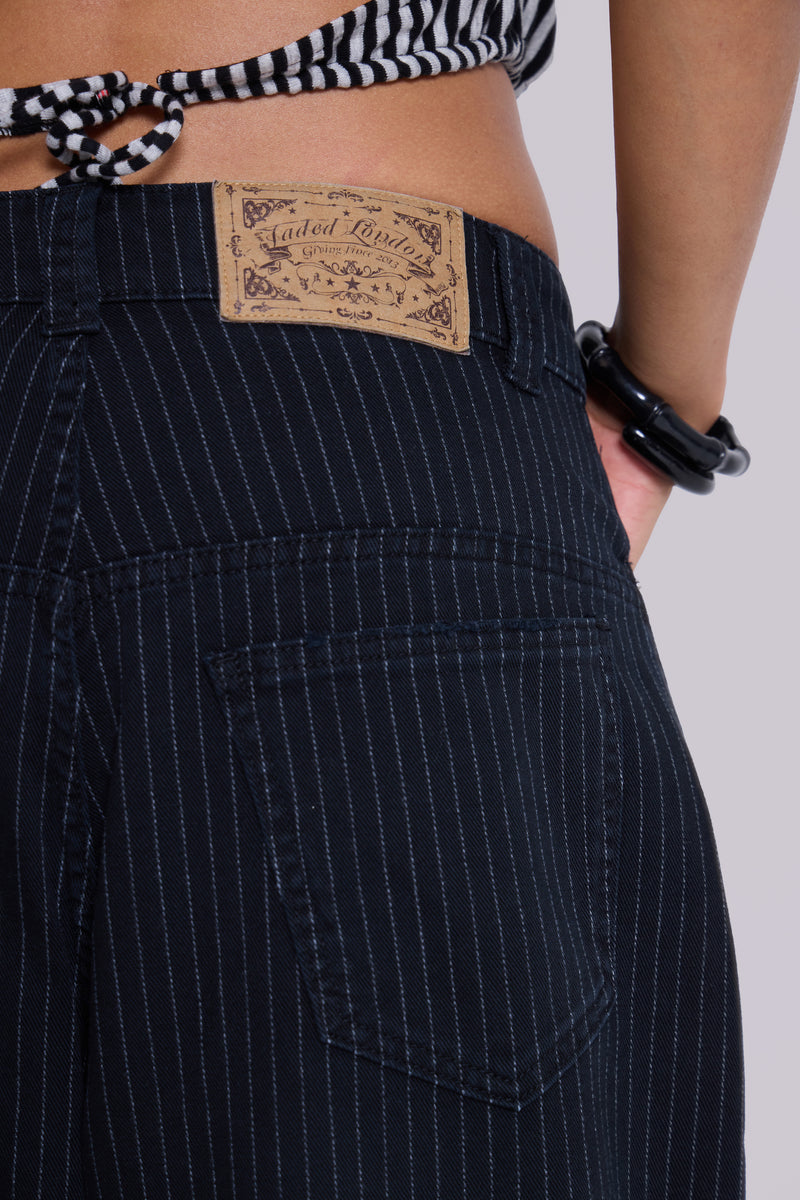 Black Pinstripe XL Colossus Jeans