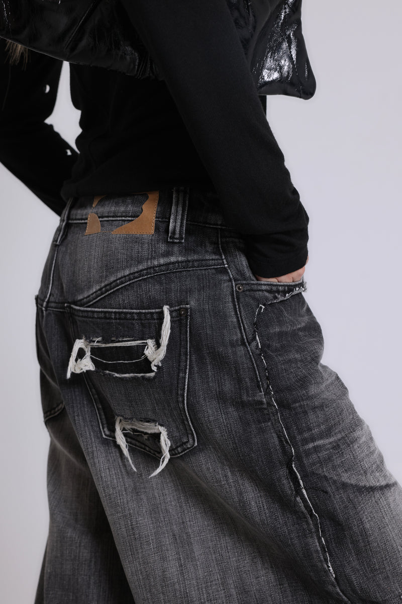 Black Eroded XL Colossus Jeans