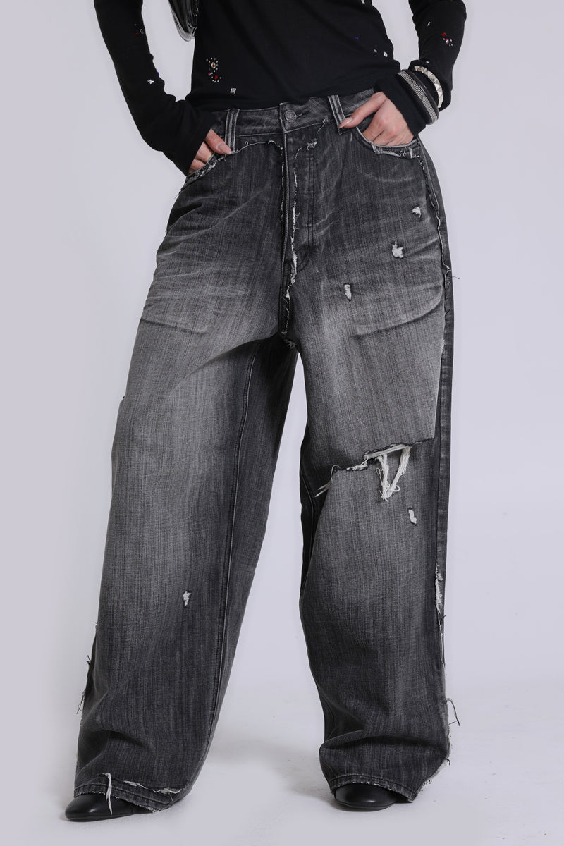 Black Eroded XL Colossus Jeans