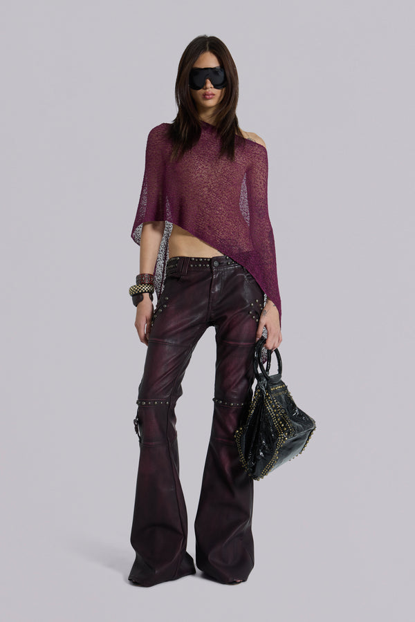 Infinity Multiway Knit Cape in Wine