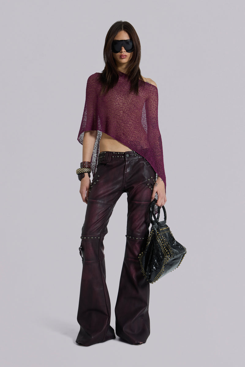 Infinity Multiway Knit Cape in Wine