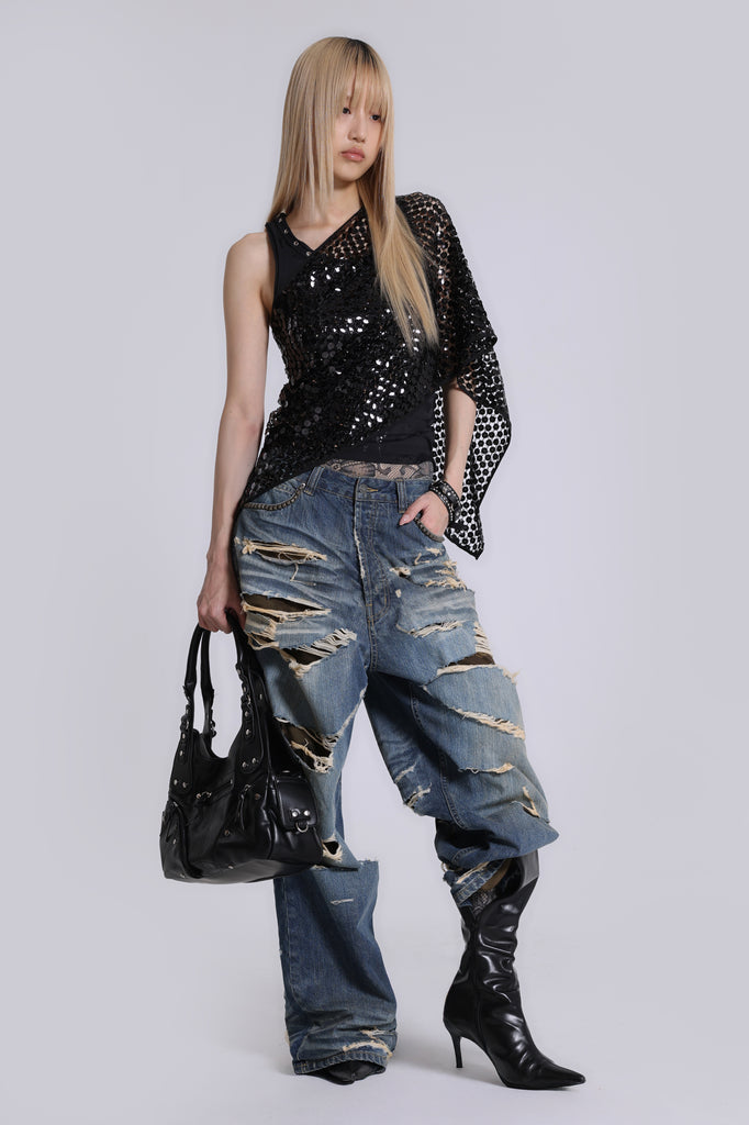 Hidden Camo Ripped XL Colossus Jeans