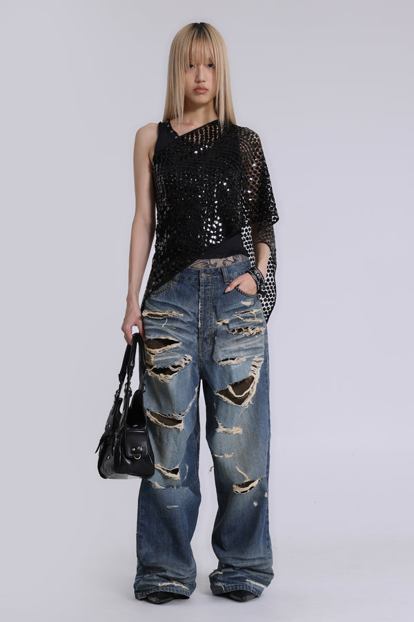 Hidden Camo Ripped XL Colossus Jeans