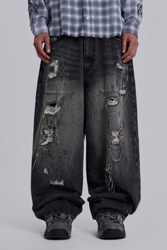 Chain Distressed XL Colossus Jeans - W34 / Black