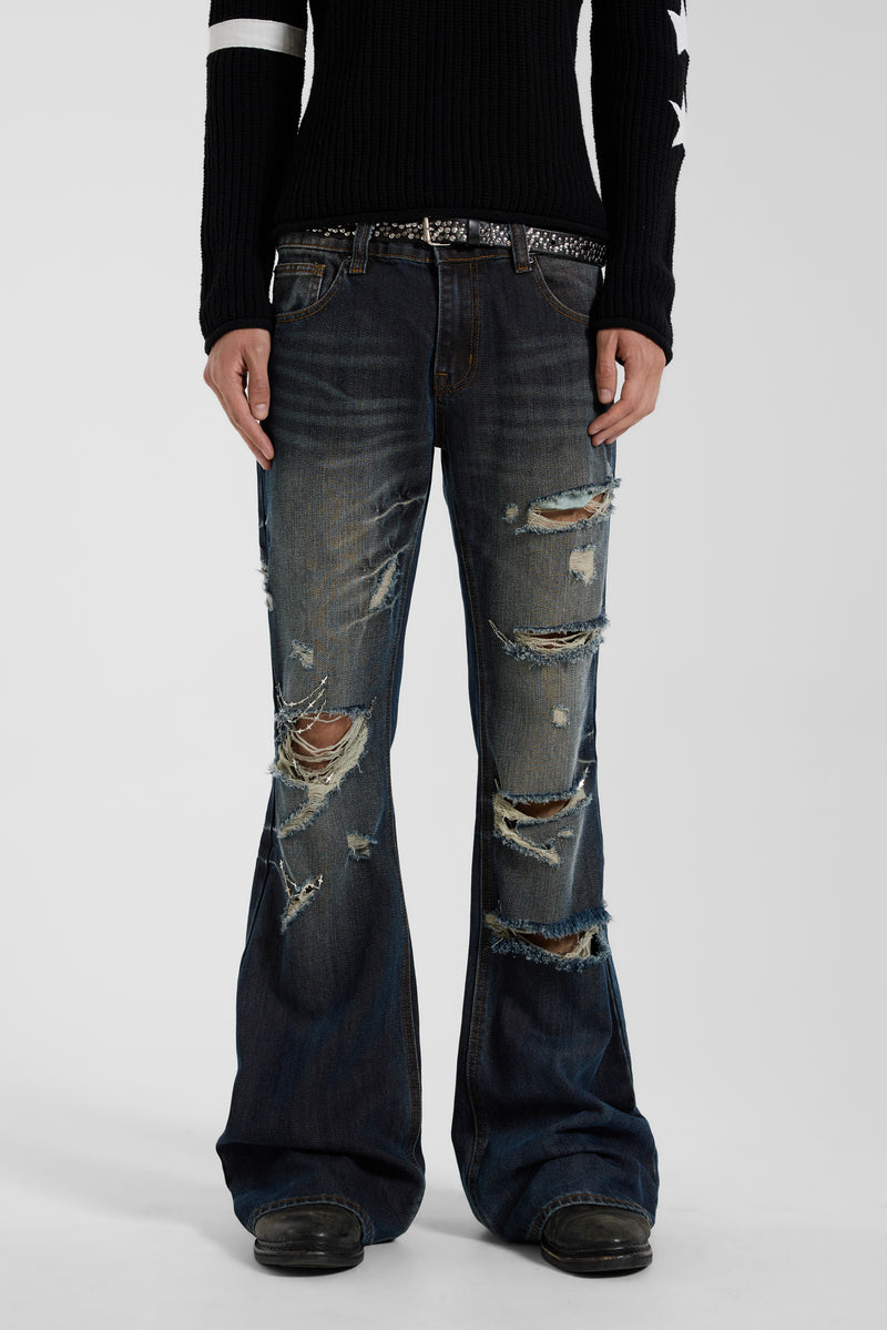 Cross Chain Blue Drift Bootcut Jeans