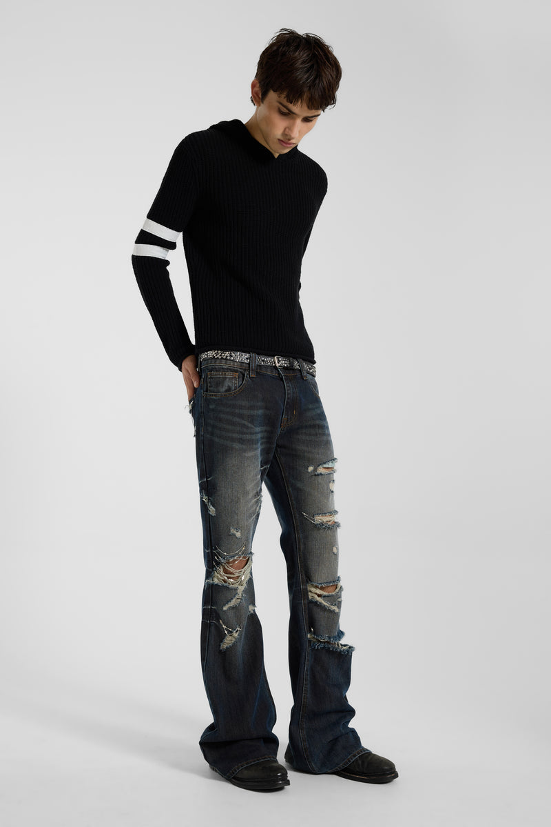 Cross Chain Blue Drift Bootcut Jeans