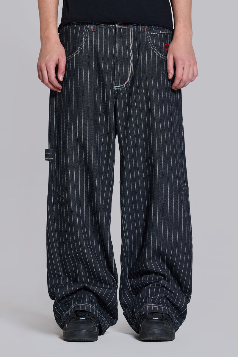Black Ollie Pinstripe XL Colossus Jeans