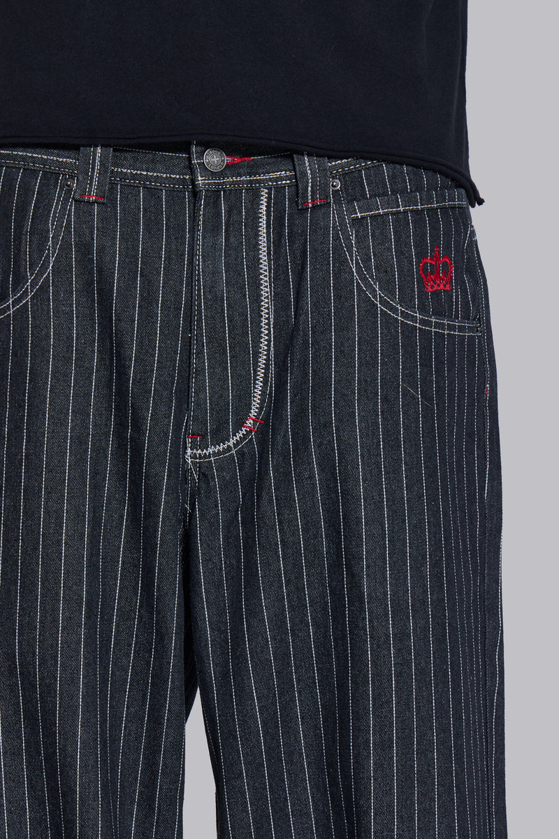 Black Ollie Pinstripe XL Colossus Jeans