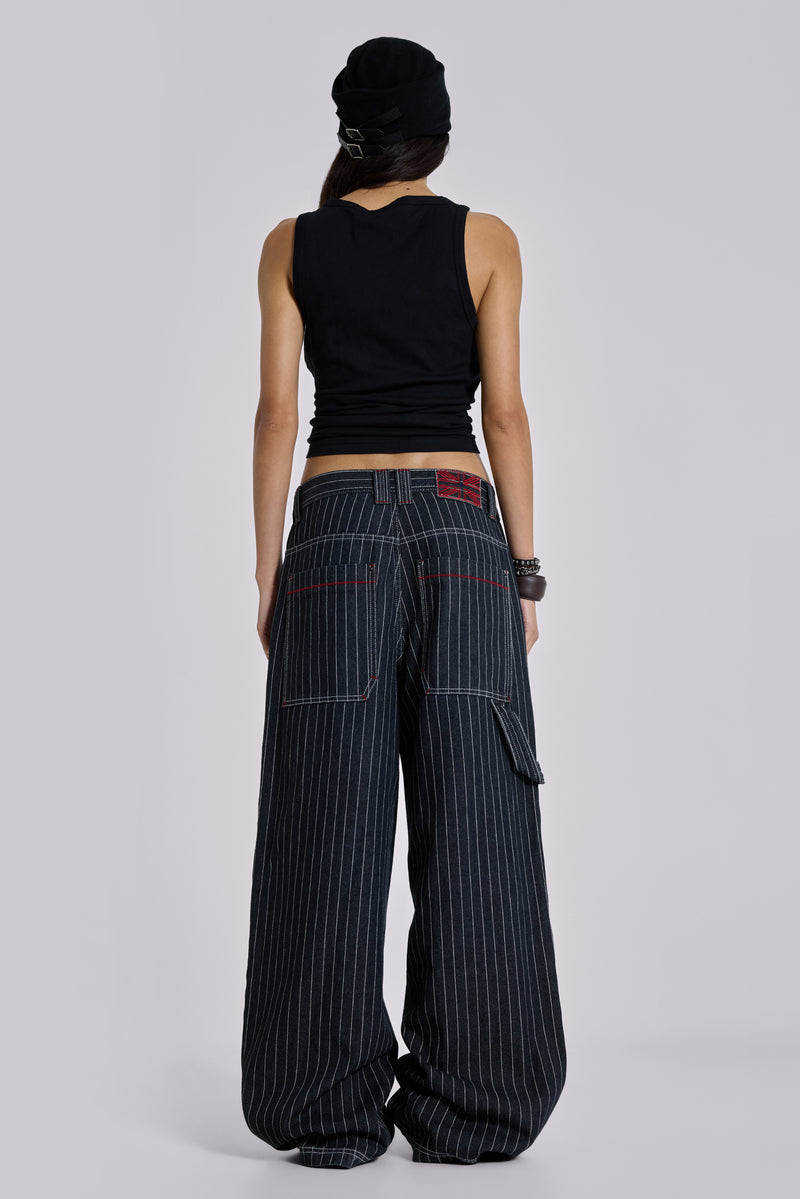 Black Ollie Pinstripe XL Colossus Jeans
