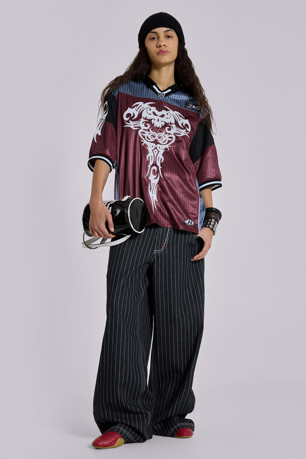 Black Ollie Pinstripe XL Colossus Jeans