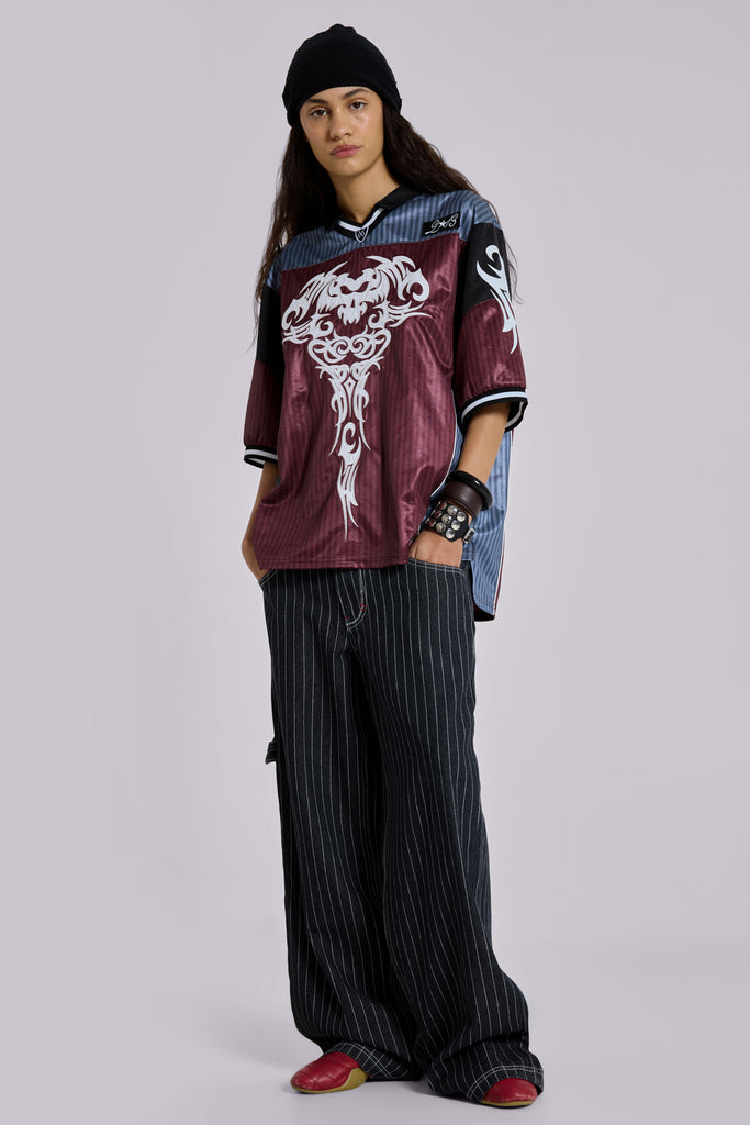 Black Ollie Pinstripe XL Colossus Jeans