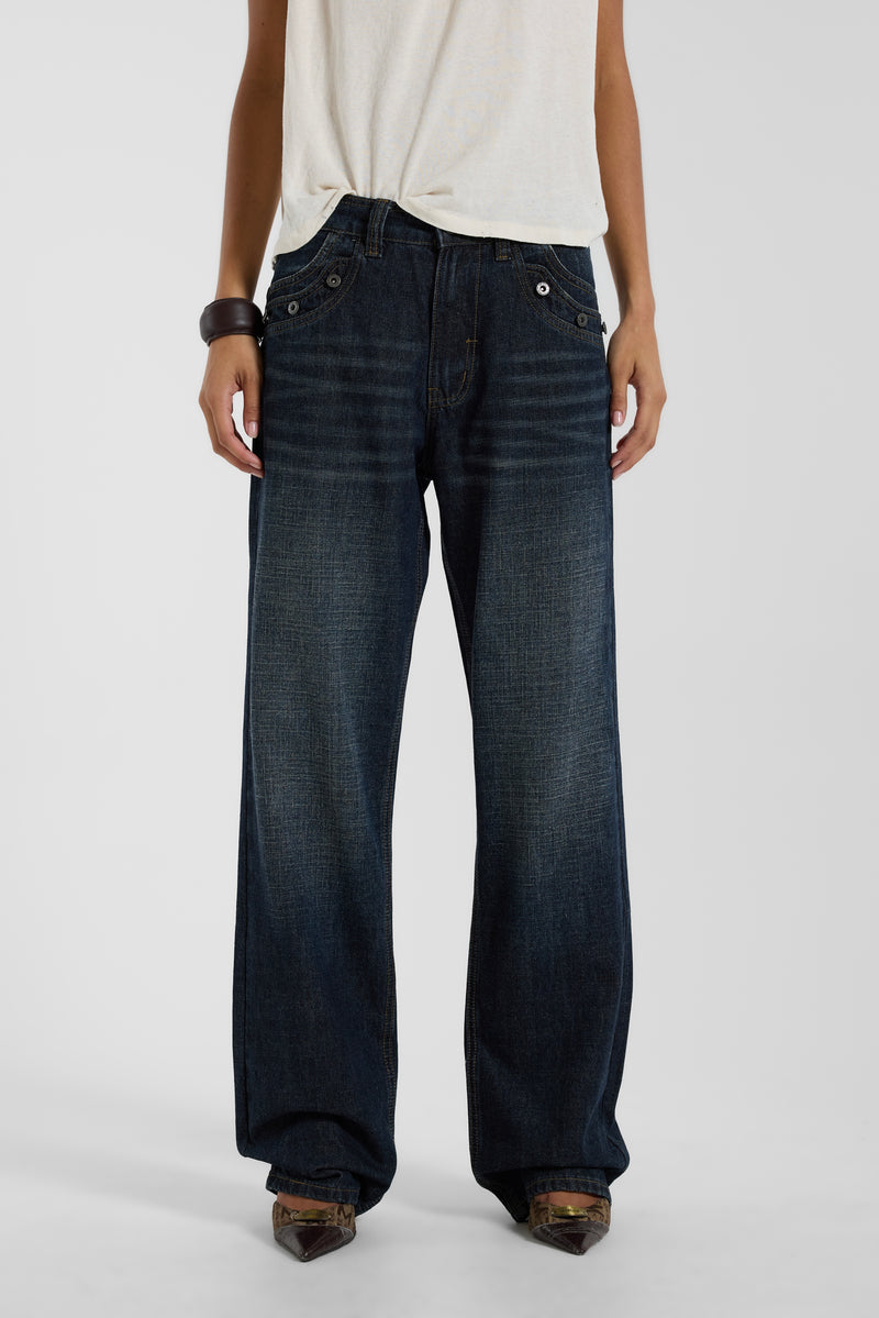Drummer Low Rise Straight Leg Jeans