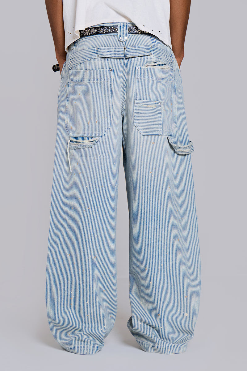 Pinstripe Double Knee Carpenter Jeans