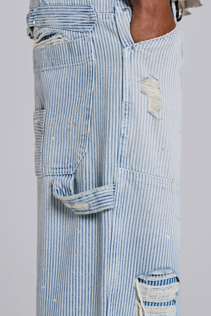 Pinstripe Double Knee Carpenter Jeans
