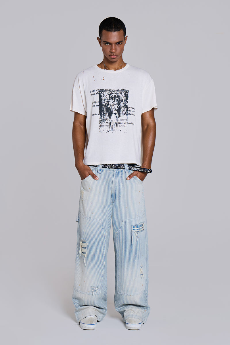 Pinstripe Double Knee Carpenter Jeans