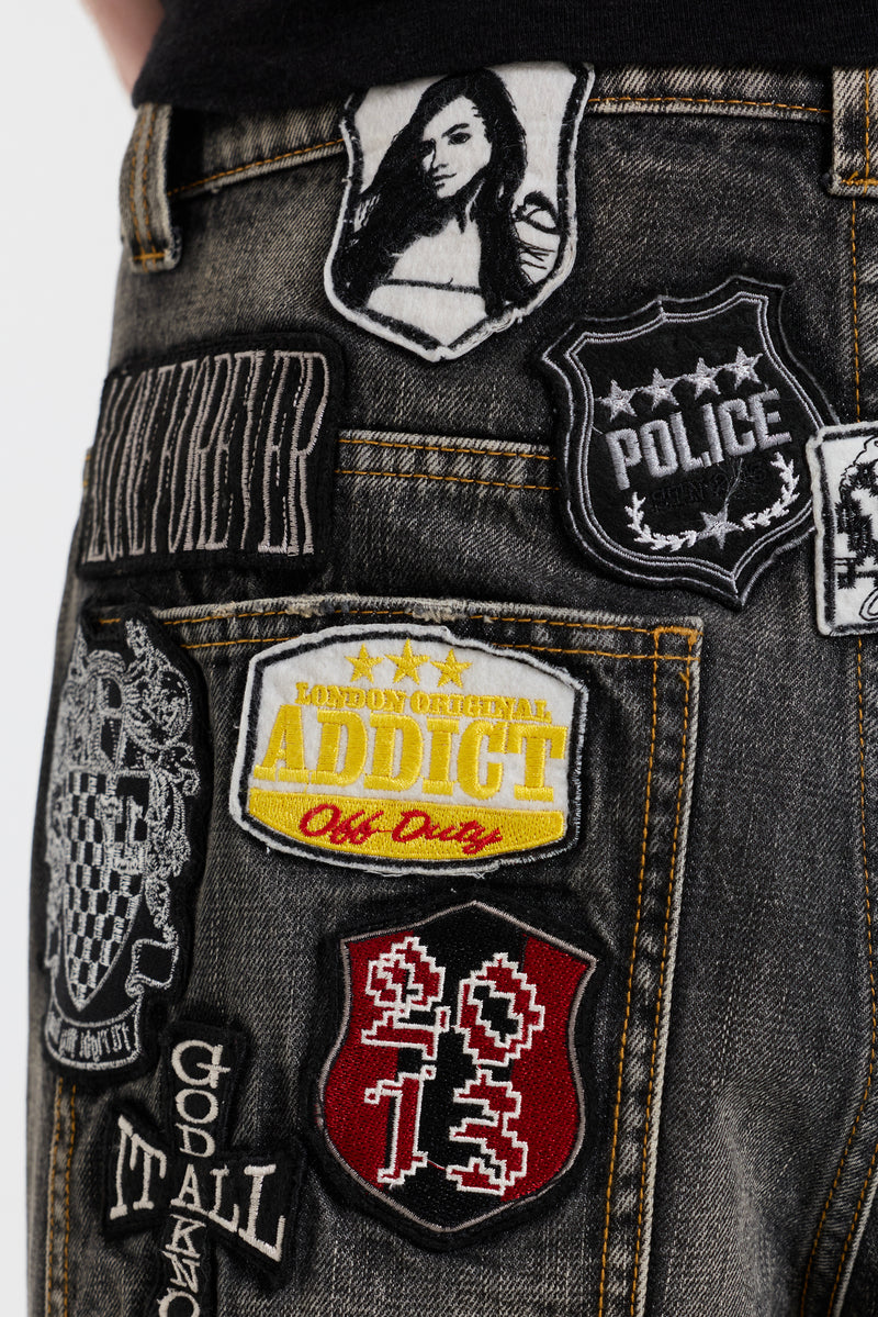Multi Badge Grey Colossus Jeans – view 5