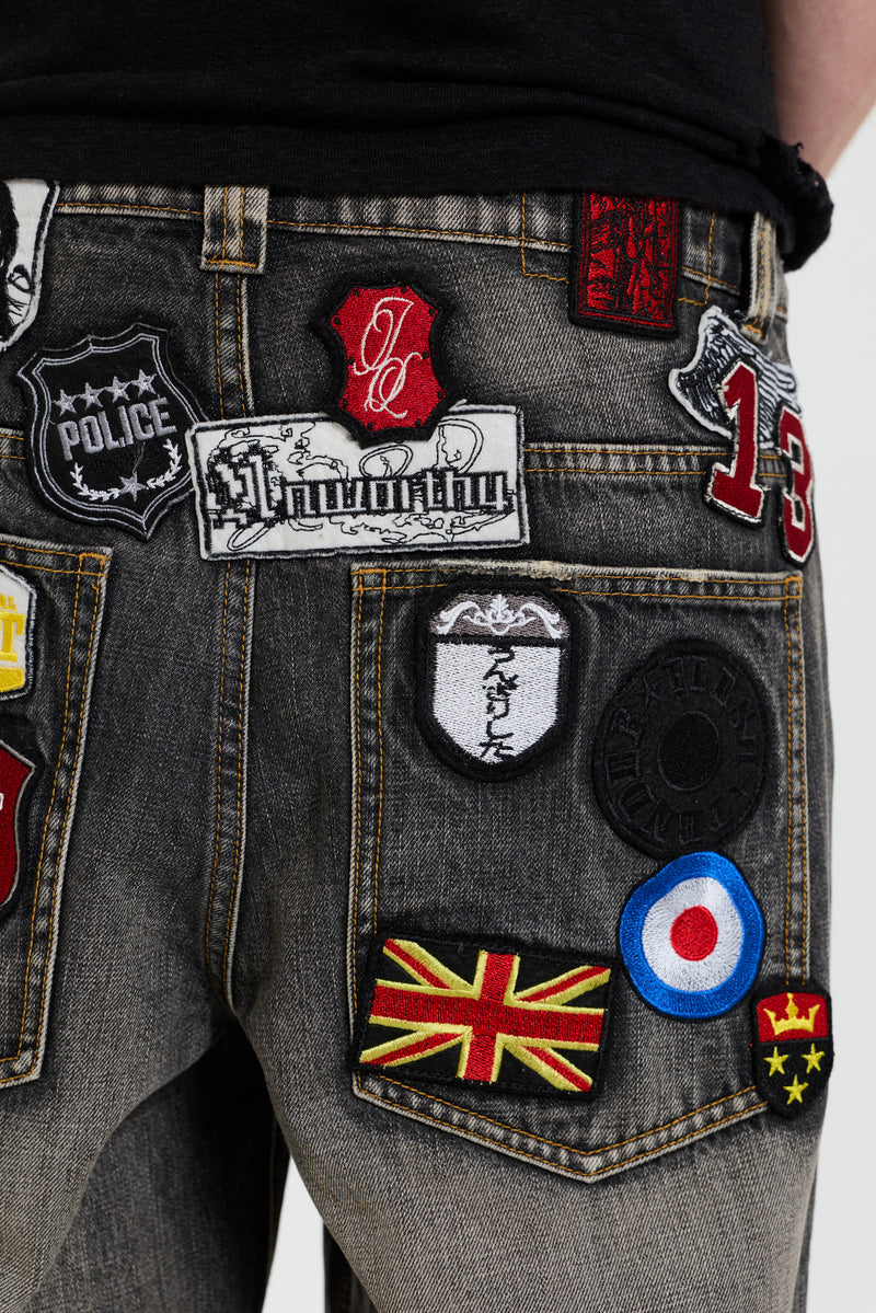 Multi Badge Grey Colossus Jeans – view 4